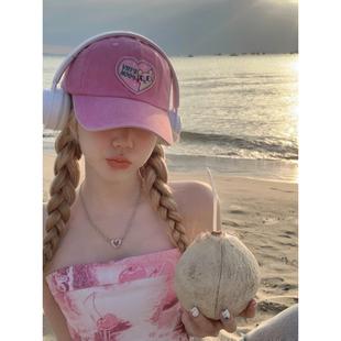 爱心棒球帽假发一体女白金麻花辫大头围软顶可爱猫咪鸭舌帽显脸小