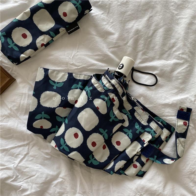 ooahz 低调的朵町蓝~ 全自动日本款upf50+黑胶遮阳防晒晴雨两用伞