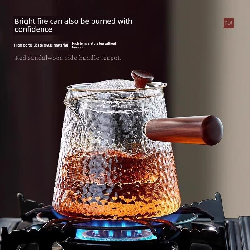 侧把煮茶壶玻璃耐高温家用电陶炉耐热茶壶过滤单壶泡茶器功夫茶具