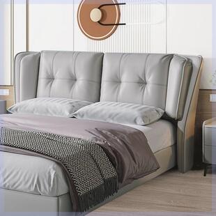 实木床头板软包装床边靠背集成地板站立简单现代免洗技术布床边软