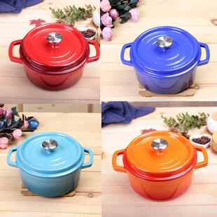 铸铁珐琅汤锅 加厚纯手工搪瓷锅 生铁炖锅煲汤锅具电磁炉通用