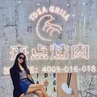 定制霓虹灯字箱led发光字牌闪烁电子广告灯箱 挂墙式烧烤夜宵灯牌