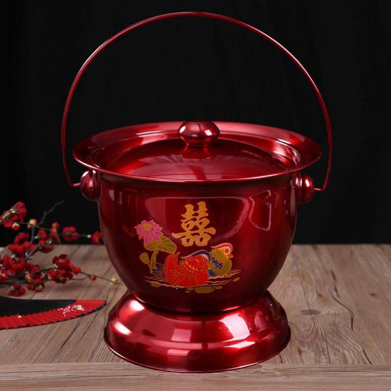 婚庆痰盂手提袋盖红色子孙桶搪瓷彷不锈钢老式夜壶结婚用品老年人,家庭/个人清洁工具,痰盂,淘宝优惠券,粉丝福利购,淘宝优惠卷