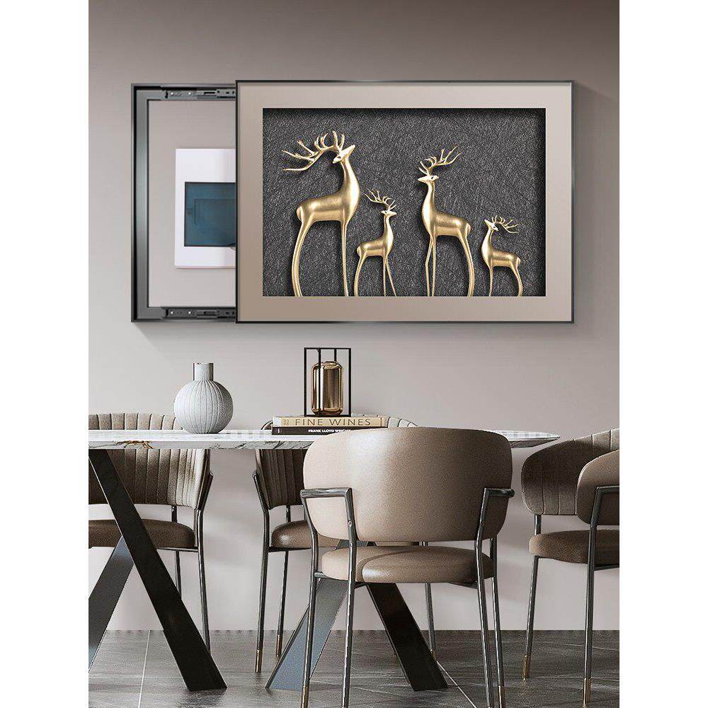 现代轻奢电表箱装饰画 画麋鹿简约抽象饭厅配电箱遮挡壁画 画电闸