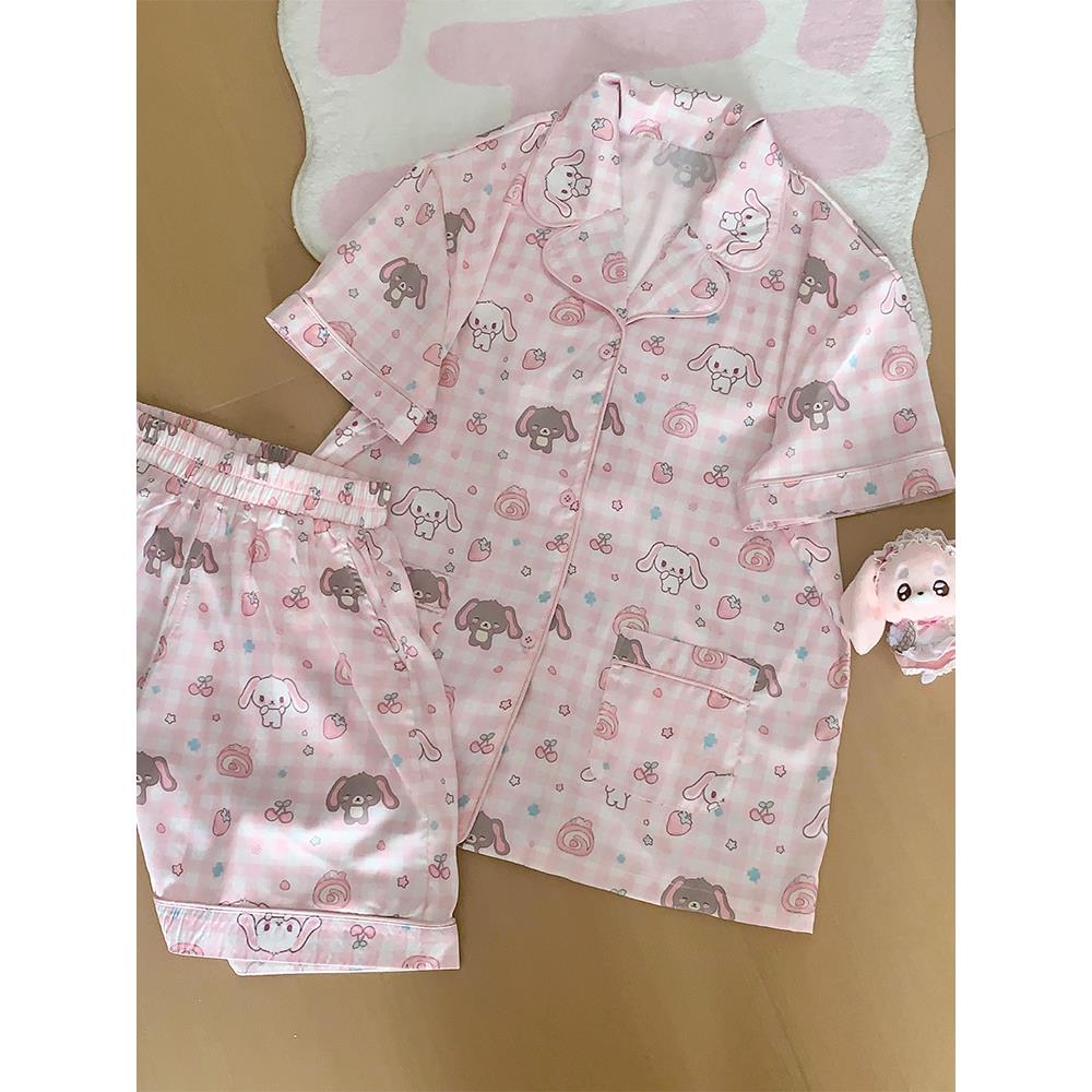 超火柔软冰丝缎面睡衣女款夏季2025新款短袖网红高级感套装家居服