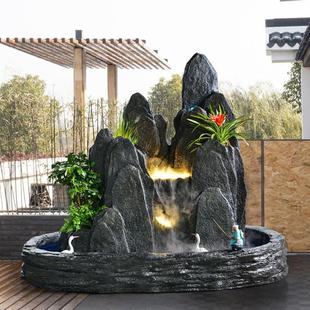 室外别墅花园庭院装饰鱼池落地摆件假山流水喷泉阳台鱼缸瀑布造景