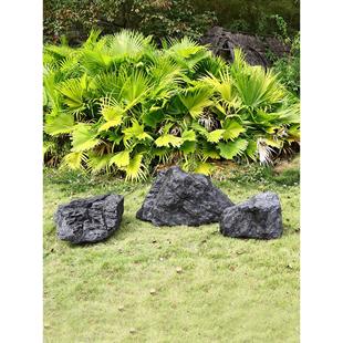 彷玻璃纤维黑山石景观摆件园林道具假山石雕房屋庭院园林装饰