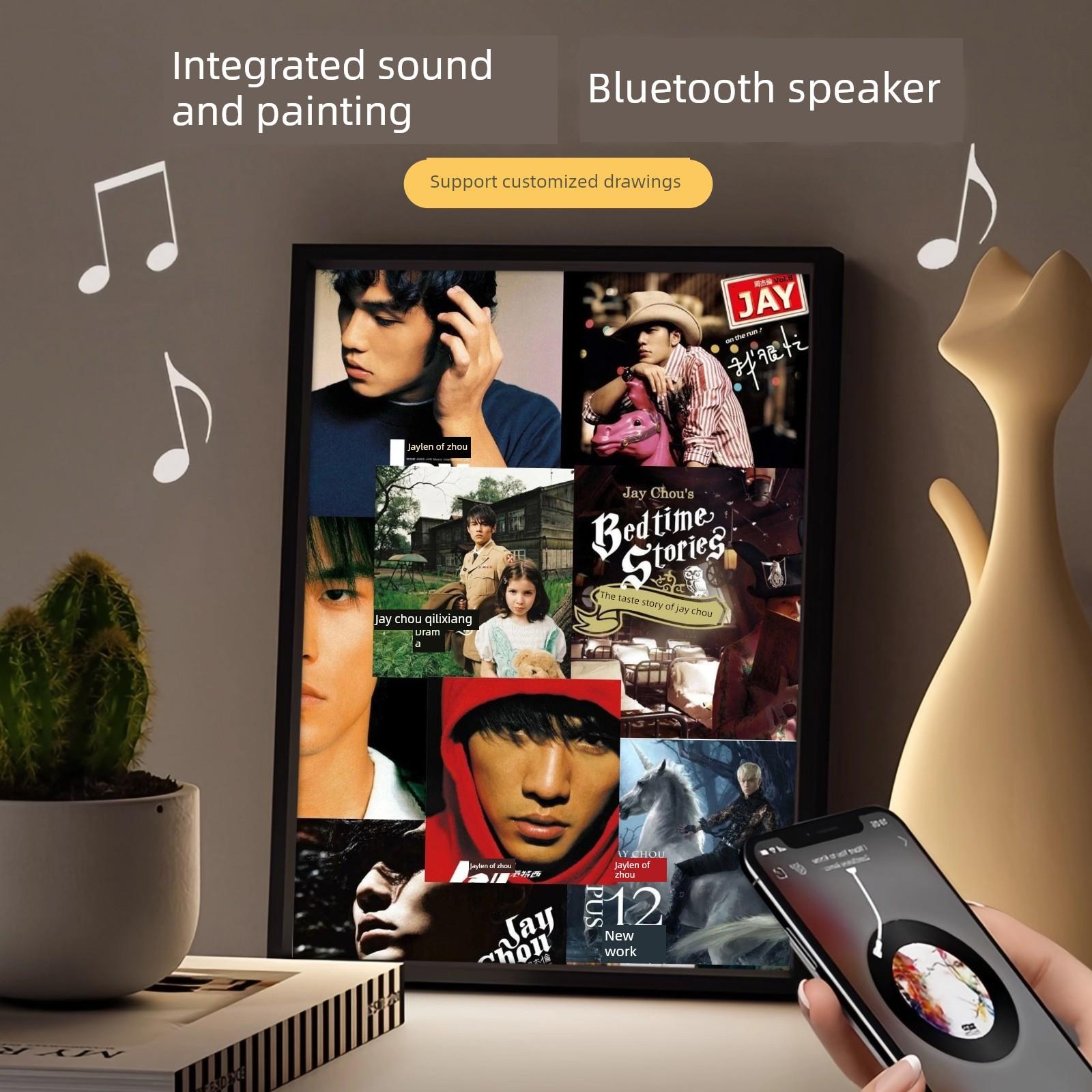 周杰伦周边多功能蓝牙音频专辑封面音乐夜光相框装饰创意礼品
