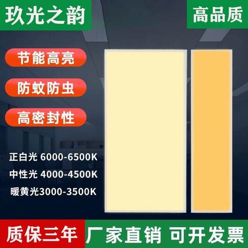 集成吊顶600x1200led平板灯石膏板矿棉板铝扣板格栅灯30x30厨卫灯