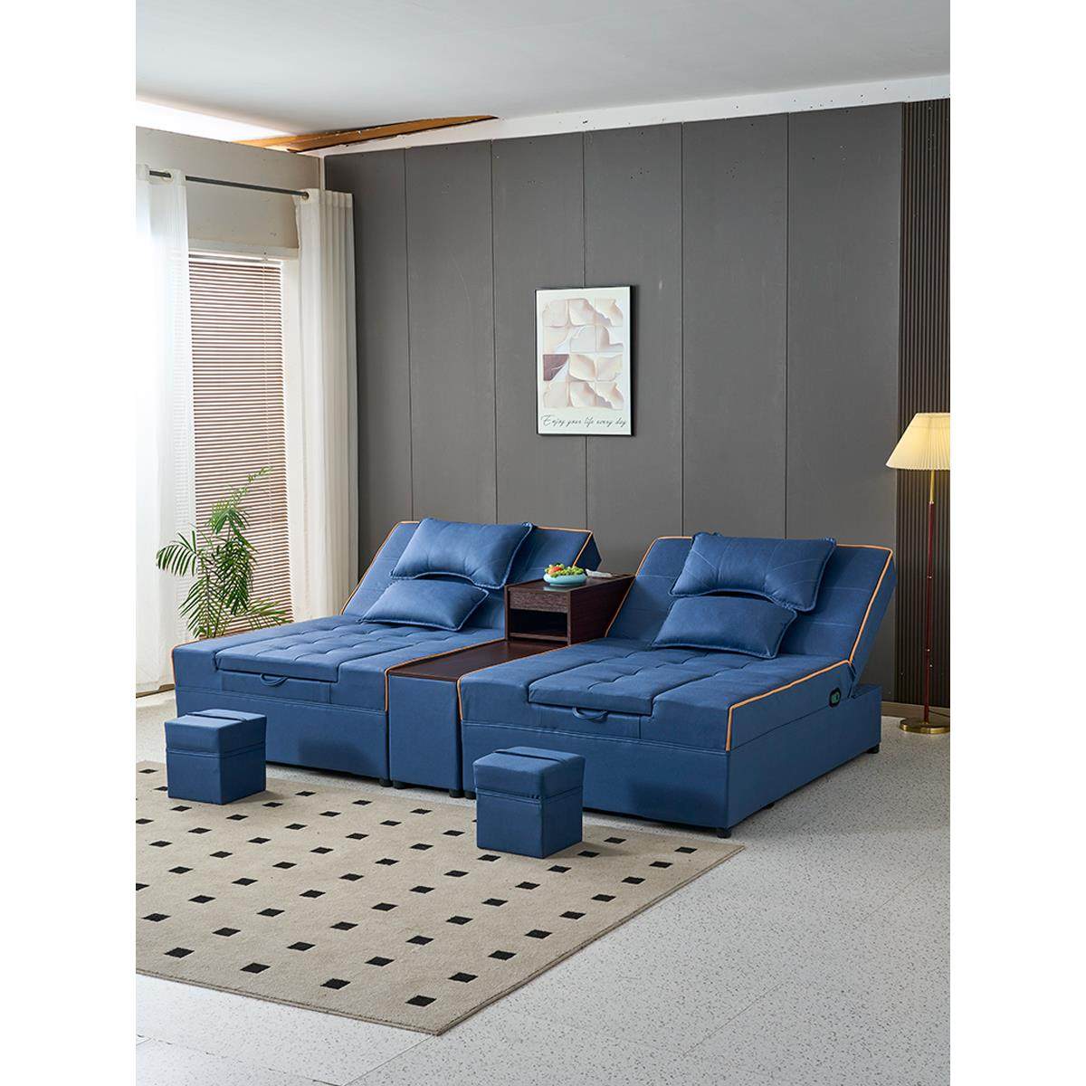 足浴洗脚按摩一体床足疗沙发电动按摩采耳SPA床洗浴大厅休息躺椅