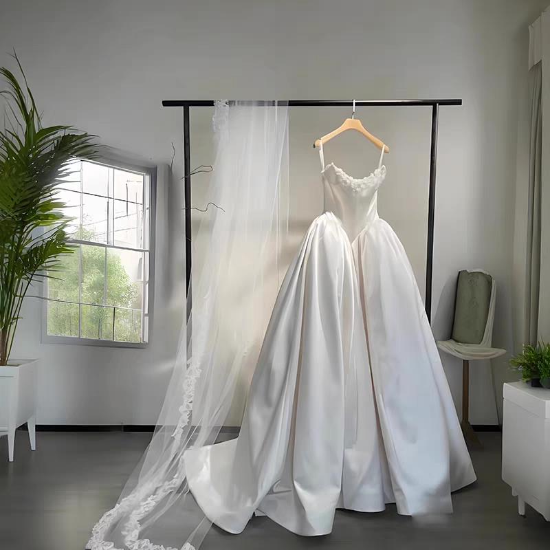 黑色落地婚纱展示架礼服架子汉服挂衣架中式秀禾陈列货架头纱挂杆