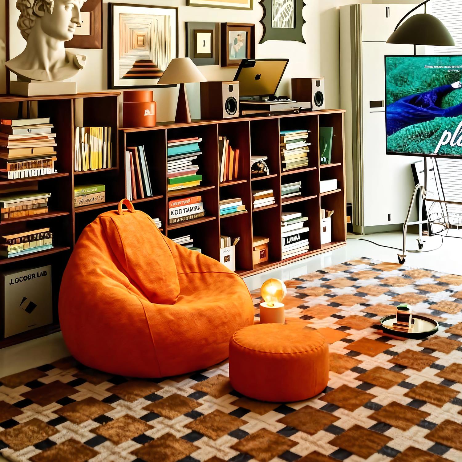 蓝玛懒人沙发可睡可躺窝窝椅解压热销榜中古风房间豆袋单人小沙发