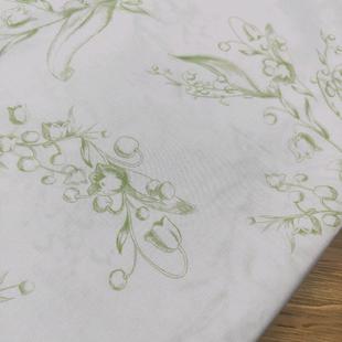 DIY 一米价连衣裙衬衫 线描铃兰六十支全棉布料数码 印花1.45米幅宽