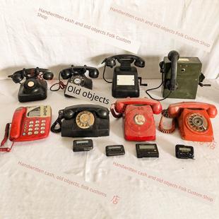 老物件电话机民国老式手摇电话覆古怀旧80年代拔盘按键座机装饰品