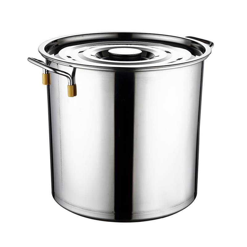 不锈钢带盖桶50大桶商业汤桶40圆桶45桶80大锅60挂桶盐水锅煮面70