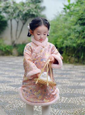 拜年服女童旗袍秋冬季儿童复古民国洋派洋装女孩汉服唐装中国风