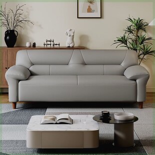 北欧真皮沙d发简约四人位小户型双人沙发客厅家用办公皮艺沙发组