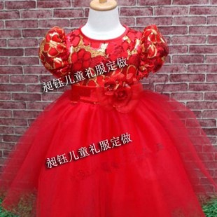儿童独唱演出服少儿主持礼服女童演出礼服新年礼服儿童蓬蓬裙