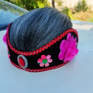 戏剧戏曲秧歌媒婆逗乐头套老太太假发老婆演出头饰帽子表演服装