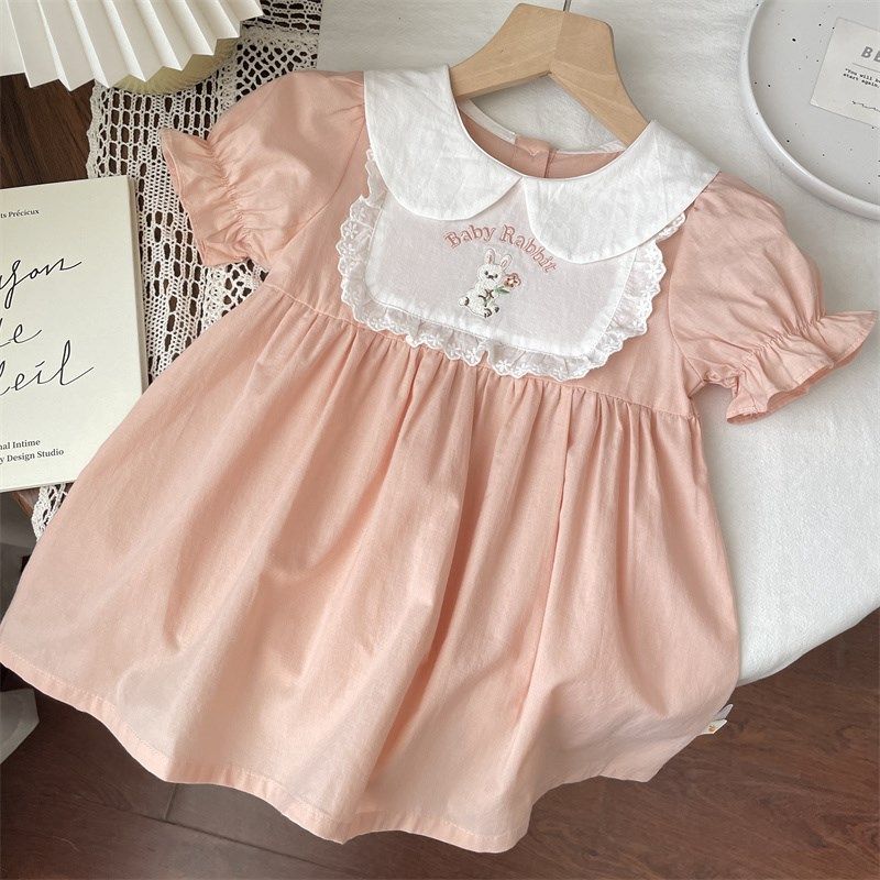 韩系童装可爱公主夏款女童宝宝婴儿粉色小兔泡泡袖短袖连衣裙裙子,童装/婴儿装/亲子装,连衣裙,淘宝优惠券,粉丝福利购,淘宝优惠卷