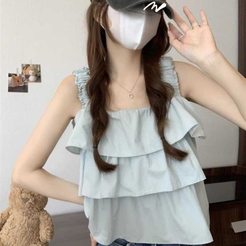 法式甜美无袖吊带背心女外穿夏季背心吊带