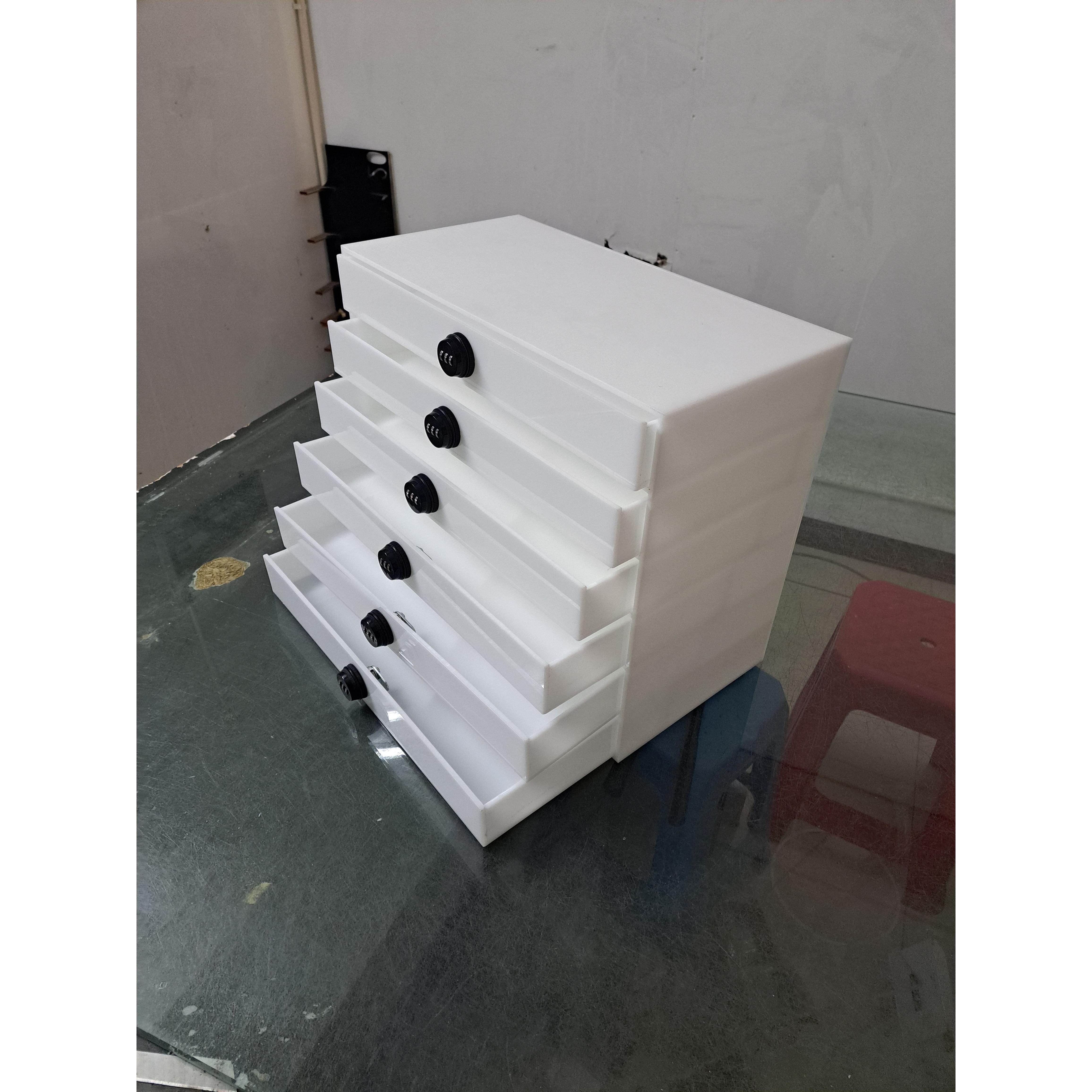 定做压克力水晶密码锁抽屉柜 手机存放箱 抽屉式收纳盒 文件置物