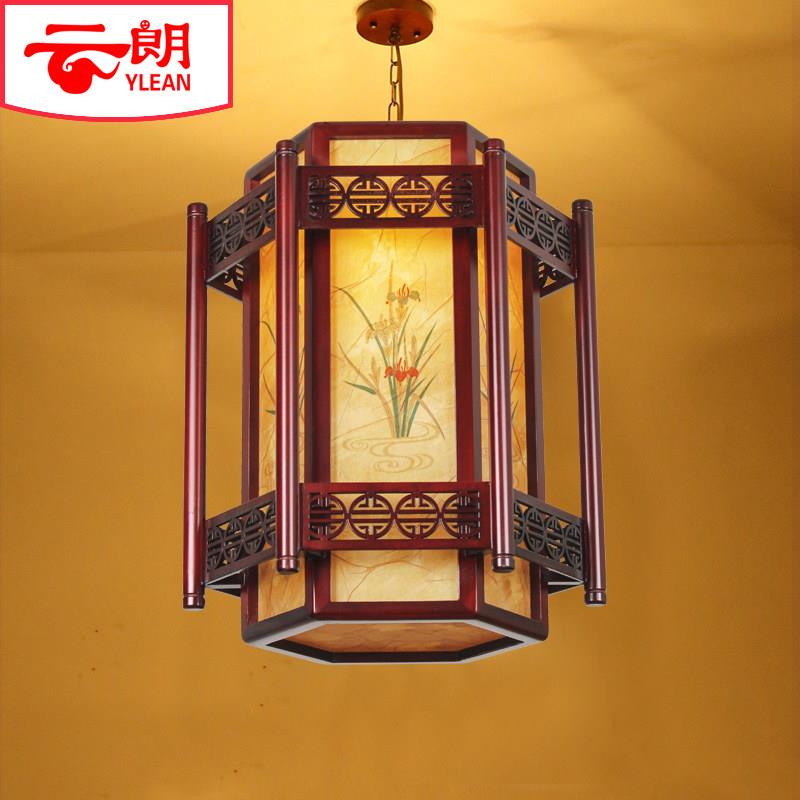 云朗中式彷古木艺灯笼吊灯宫灯古风茶楼阳台发光广告装饰灯具灯具