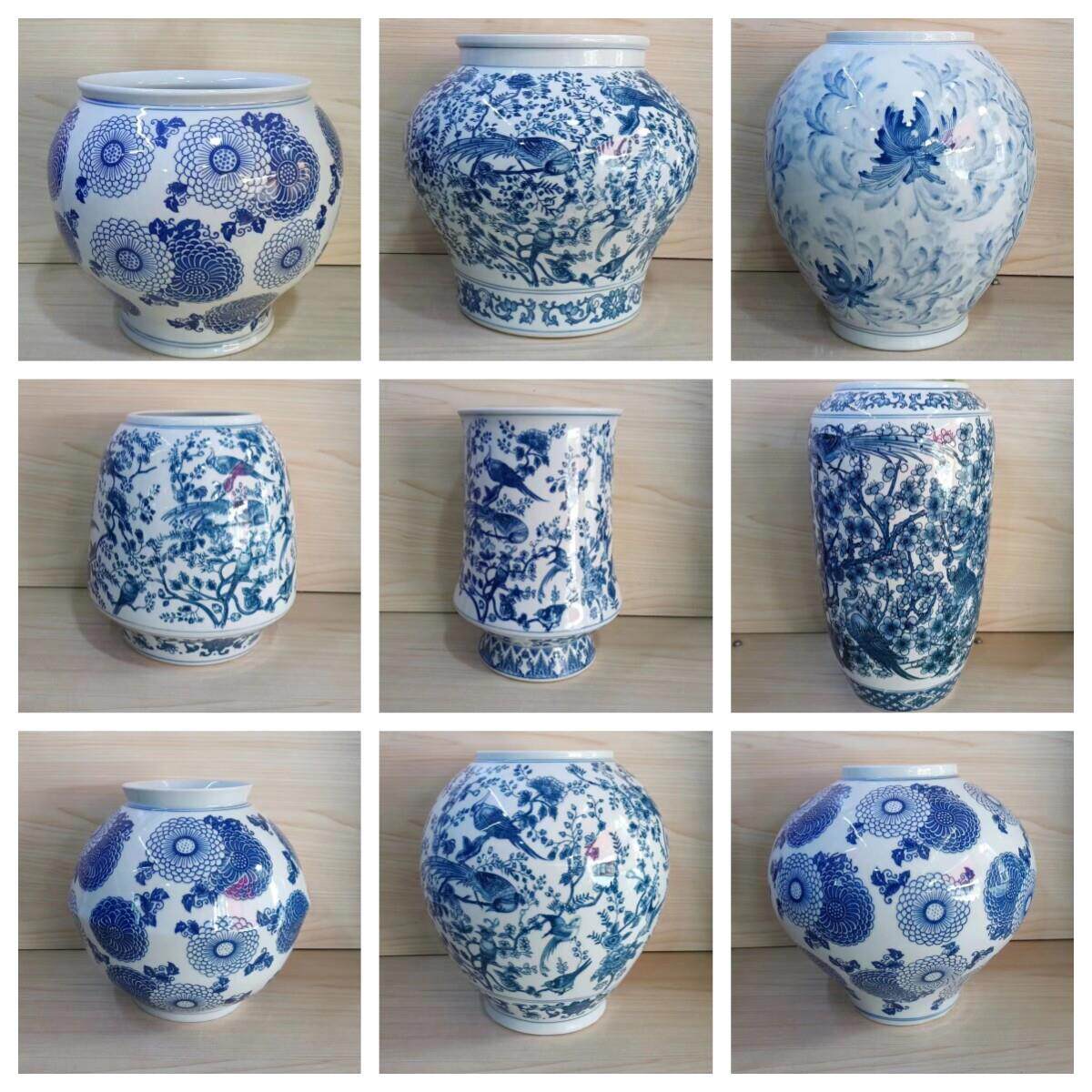 景德镇青花瓷花瓶花盆鱼缸复古插花高级感家居摆饰室内软装古典款