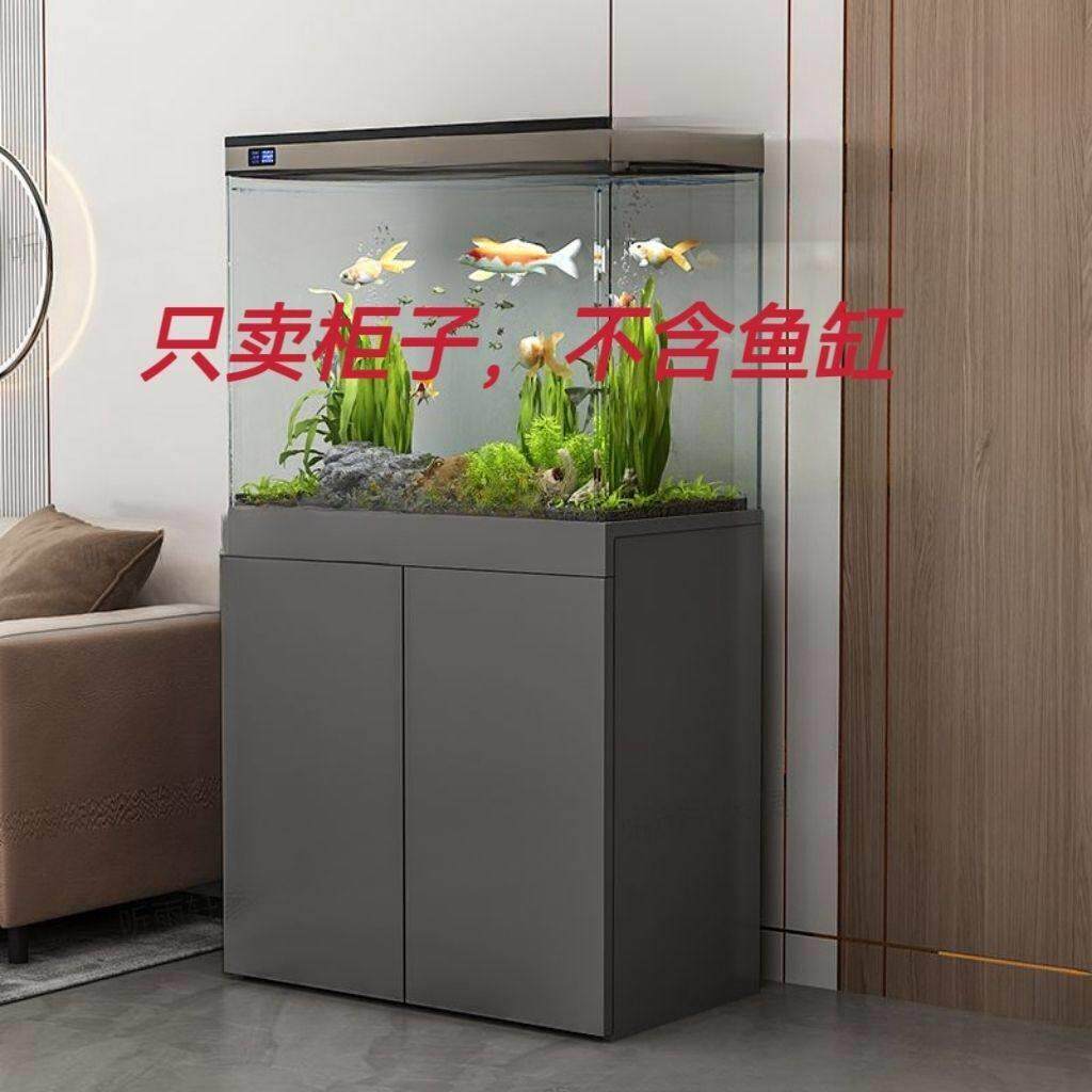 轻奢客厅家用鱼缸柜子鱼缸底柜玄关隔断柜鱼缸架子水族箱底座地柜