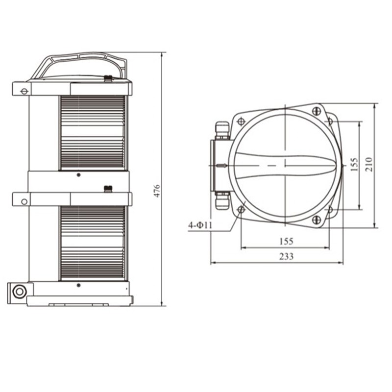 海星船用LED光源双层航行信号灯CXH1/2/3/4/6-102PL/102L左右舷灯