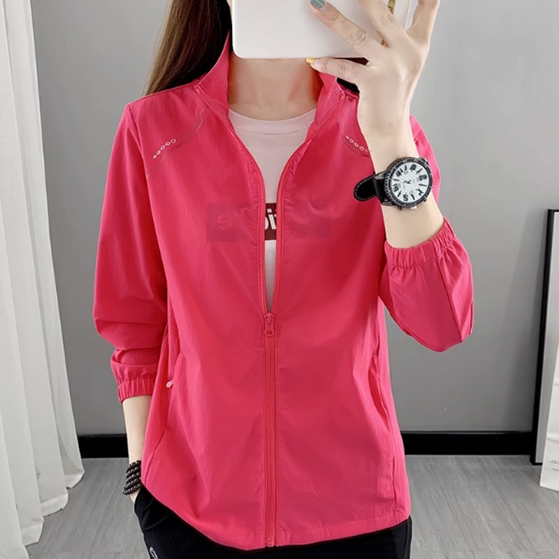 2025新款立领无帽防晒衣男女夏季薄速干长袖外套户外运动皮肤风衣