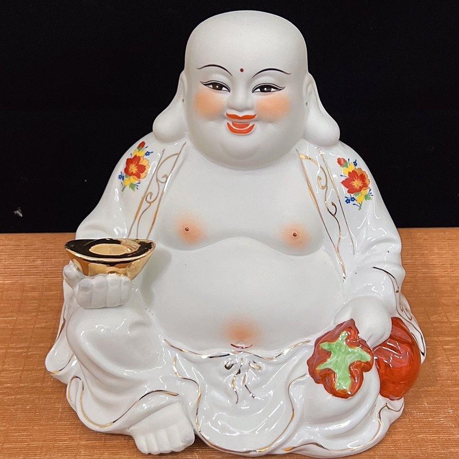 家居陶瓷弥勒佛摆件客厅摆件弥勒佛家用布袋弥勒笑佛全瓷招财佛像