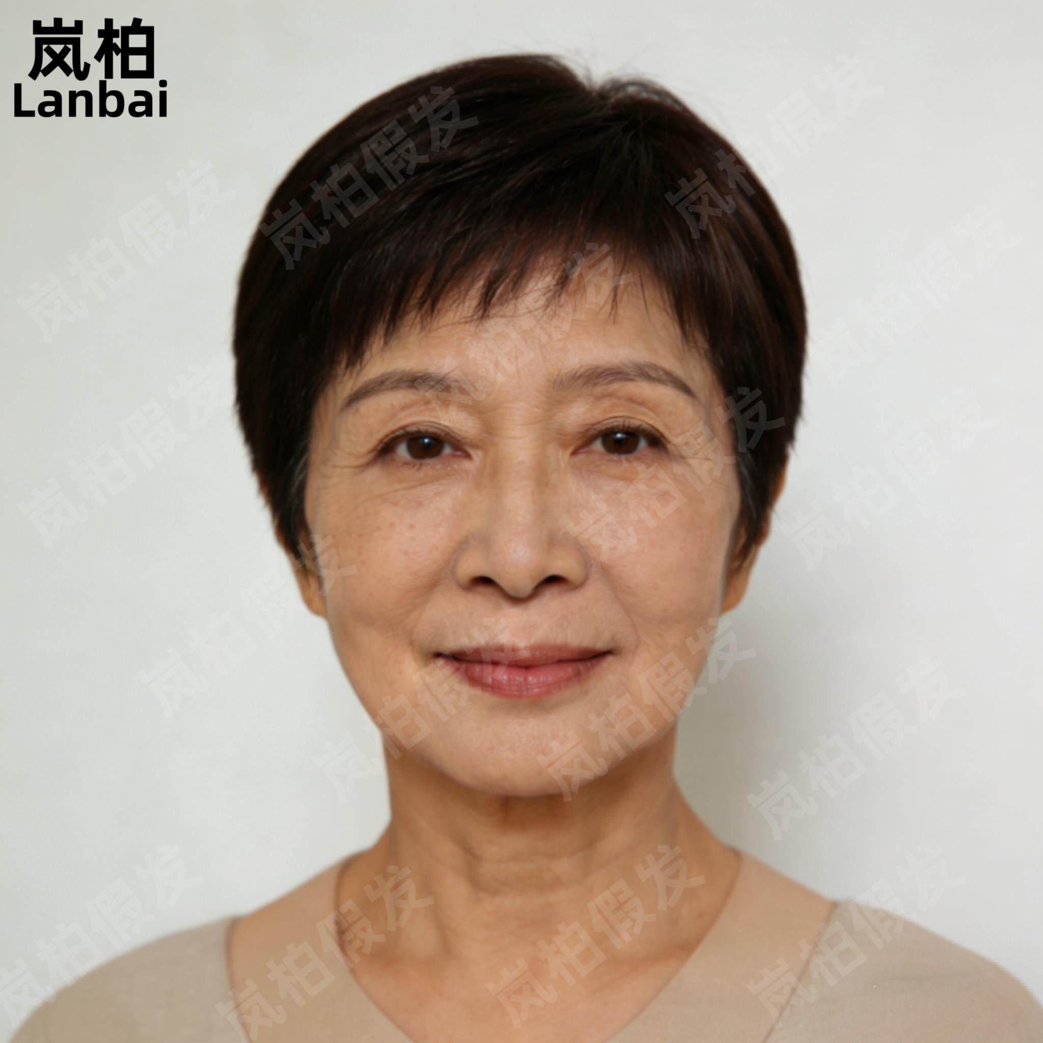 全真人发丝短直发妈妈款中老年女士简约随意分缝整顶轻薄假发套