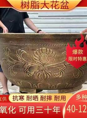 特大花盆加厚仿陶瓷树脂花盆种大树铁树庭院荷花种植盆超大口径盆