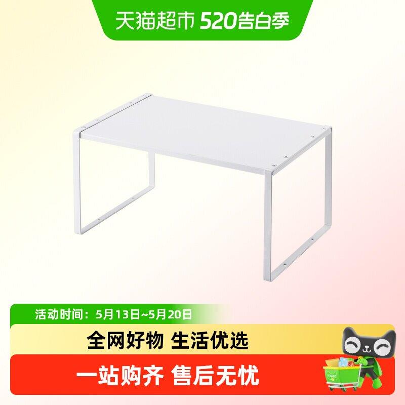 欧润哲伸缩单层置物架橱柜铁艺分层收纳架厨房台面厨具调味瓶整理