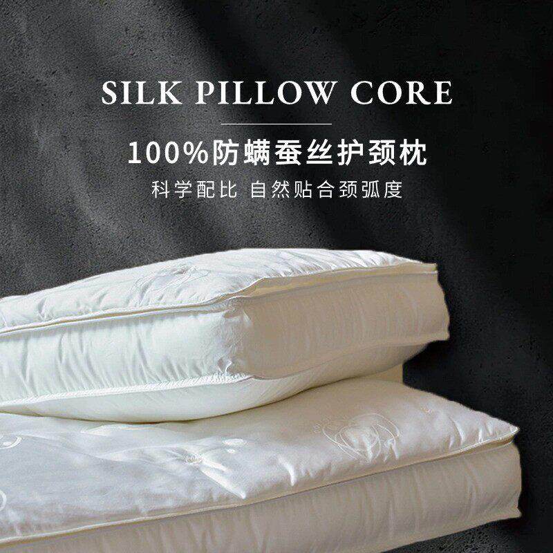 高奢美容防螨抗菌枕头护颈椎助睡眠桑蚕丝枕芯单支装