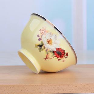套装 10只防烫高脚碗景德镇陶瓷碗吃饭米饭碗骨瓷餐具欧式 家用碗筷