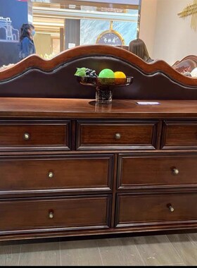 工厂直销尝鲜价f美式简约全实木七斗柜储物柜尺寸:1358*400*730mm