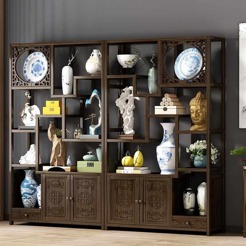 新中式博古架茶具茶叶架门厅柜z置物架客厅多宝阁收纳架酒柜展示