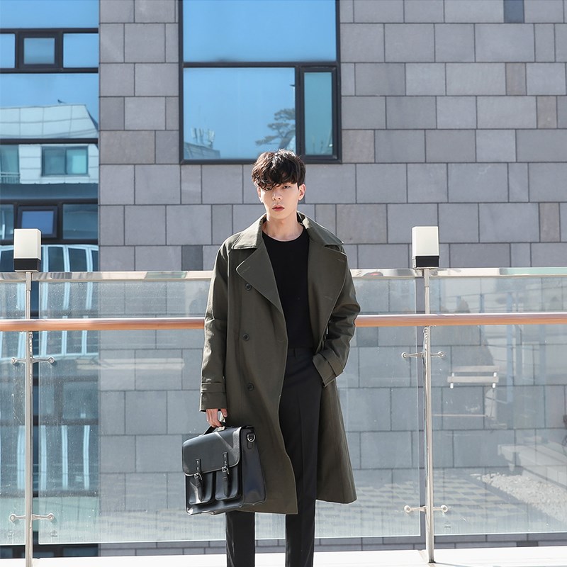 2024新款韩版复古廓形风衣男中长款春秋季N潮流过膝宽松战壕外套