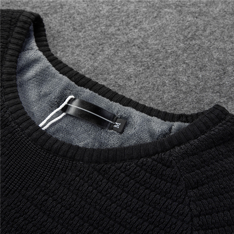 冬季毛衣男韩版圆领n纯色修身插肩新款针织衫加绒加厚情侣毛衫线