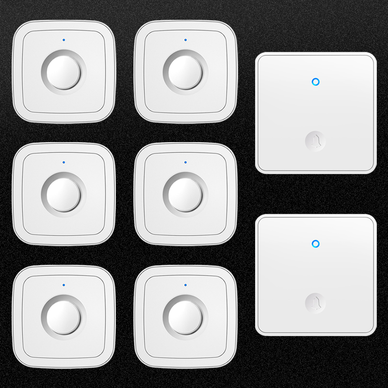 门铃自发电无线家用二拖六远距离C电子遥控门钟老人按铃呼叫器大