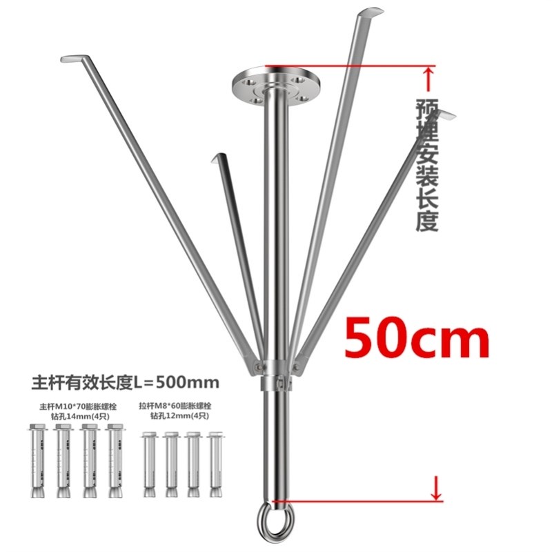 304不锈钢f吊顶用加长吊钩超长沙袋架子空中瑜珈吊床固定盘挂钩