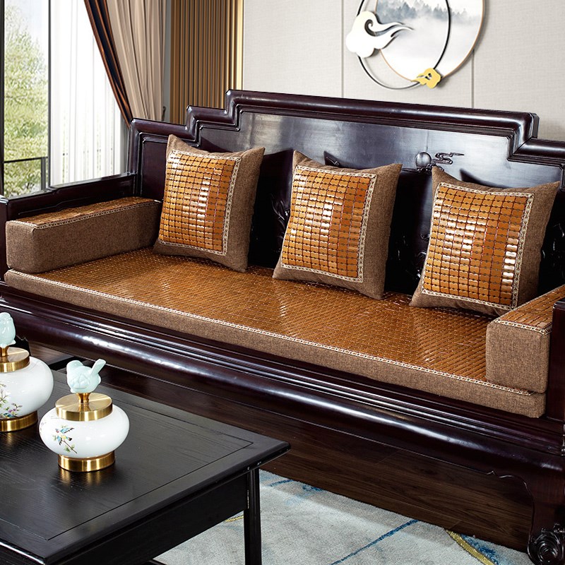 夏季麻将竹凉席红木沙发坐垫实木沙发垫客厅竹凉R垫海绵垫防滑订