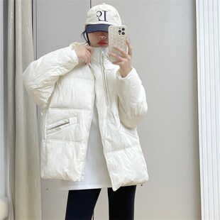 惠衣阁初春女连帽羽绒服中长款羽绒服宽松休闲R加厚保暖羽绒外套