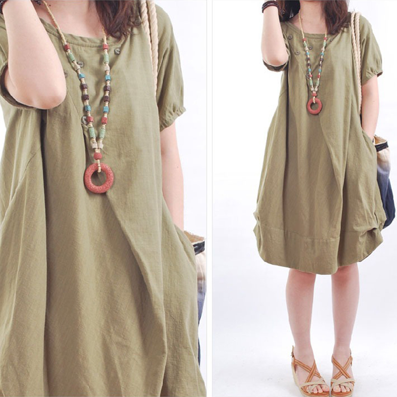 港风复古洋装女装夏季纯欲风y小众设计高级感中长版棉麻纯色裙子