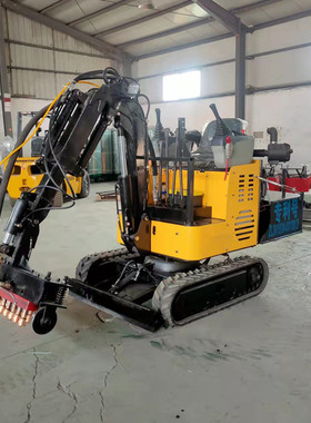 万象臂履带式隧道凿毛机 涵洞顶部打毛机 22头混凝土凿毛机