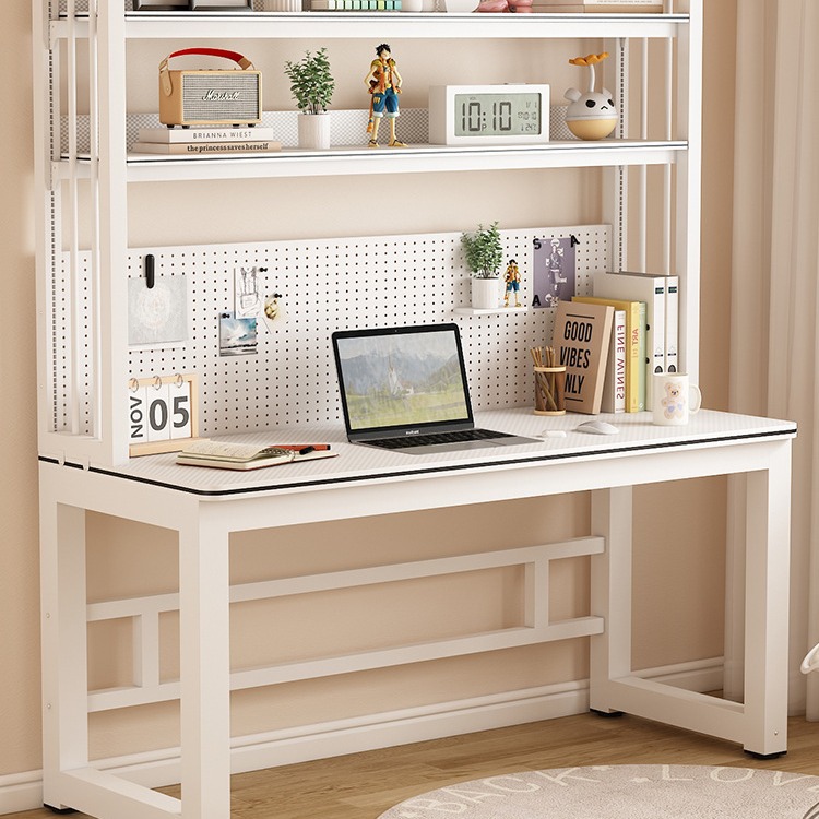 电脑桌台式家用书桌书架一体初中生学生学习桌卧室电竞桌子办公桌