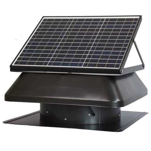 方形14寸扇叶 50W太阳能板角度可调 太阳能换气扇 屋顶通风排气