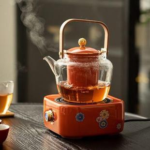 蕴华堂陶瓷电陶炉煮茶器智能静音茶炉小型家用耐热玻璃泡蒸茶套装
